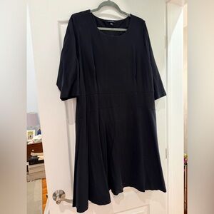 Lands' End Classic Black Ponte Dress